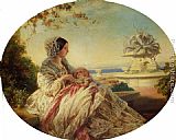 Franz Xavier Winterhalter Paintings - Queen Victoria with Prince Arthur by Franz Xavier Winterhalter